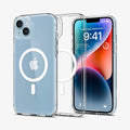 ACS04902 - iPhone 14 Plus Case Ultra Hybrid (MagFit) in white showing the back, inside and front