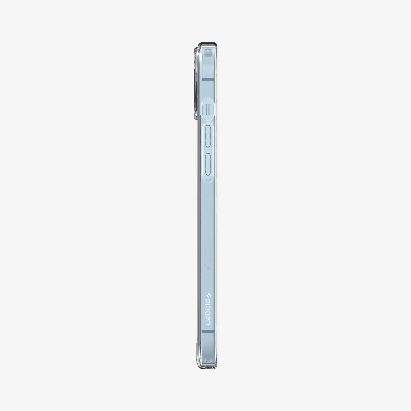 ACS04902 - iPhone 14 Plus Case Ultra Hybrid (MagFit) in white showing the side with volume controls