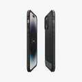 ACS04956 - iPhone 14 Pro Case Rugged Armor (MagFit) in matte black showing the sides, partial back and front