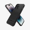 ACS04956 - iPhone 14 Pro Case Rugged Armor (MagFit) in matte black showing the back, sides and front
