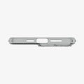 ACS04953 - iPhone 14 Pro Case Liquid Crystal in crystal clear showing the bottom with precise cutouts