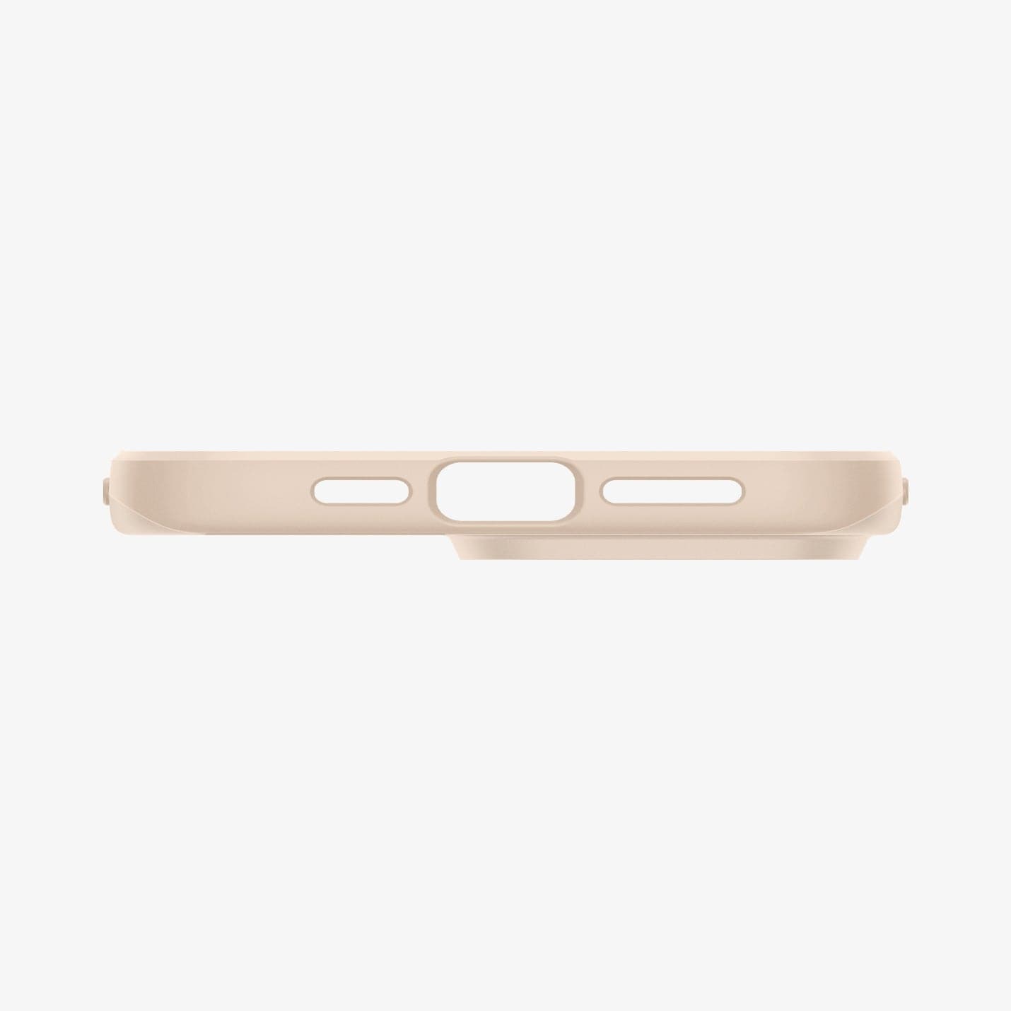 ACS04770 - iPhone 14 Pro Max Case Thin Fit in sand beige showing the bottom with precise cutouts