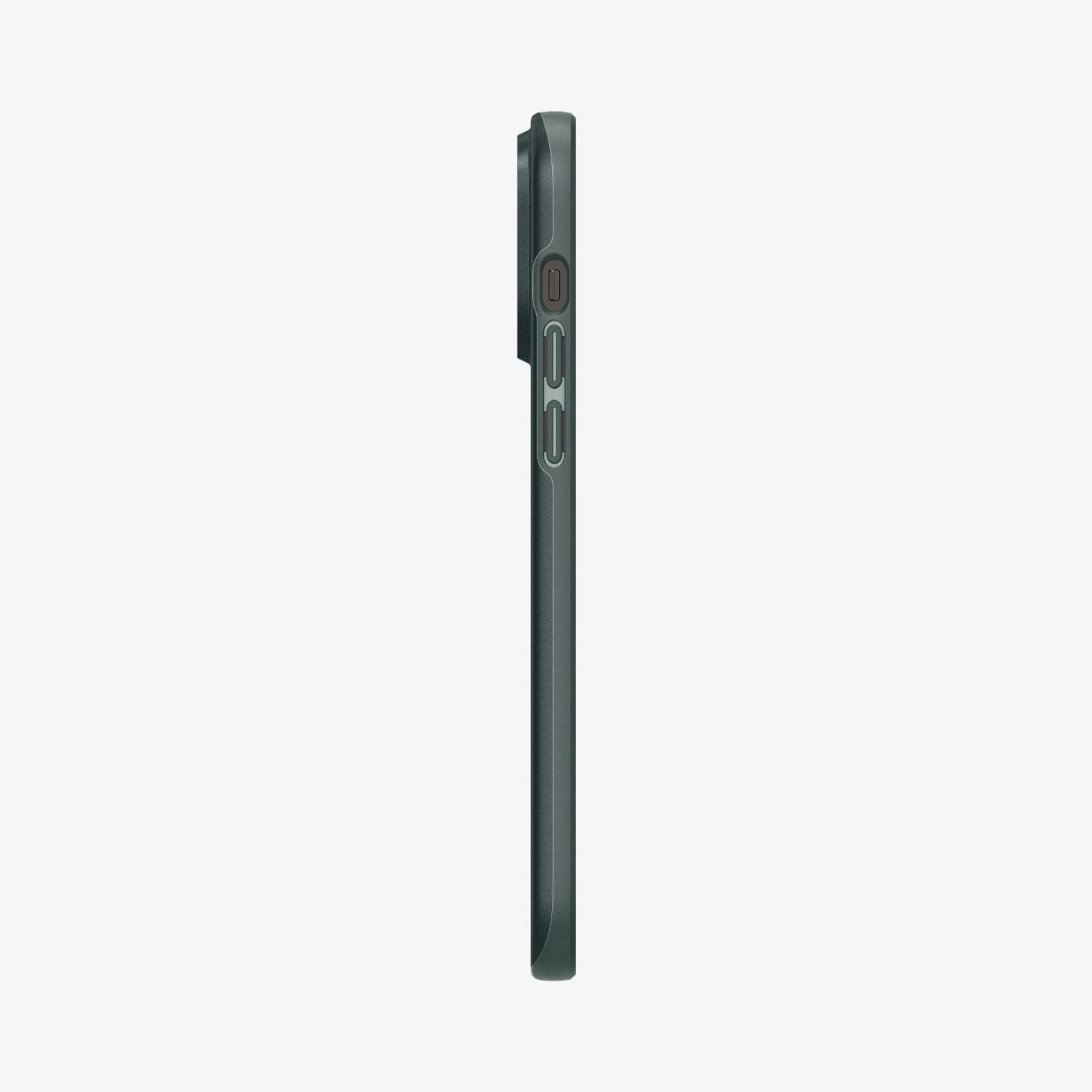 ACS04771 - iPhone 14 Pro Max Case Thin Fit in abyss green showing the side with volume controls