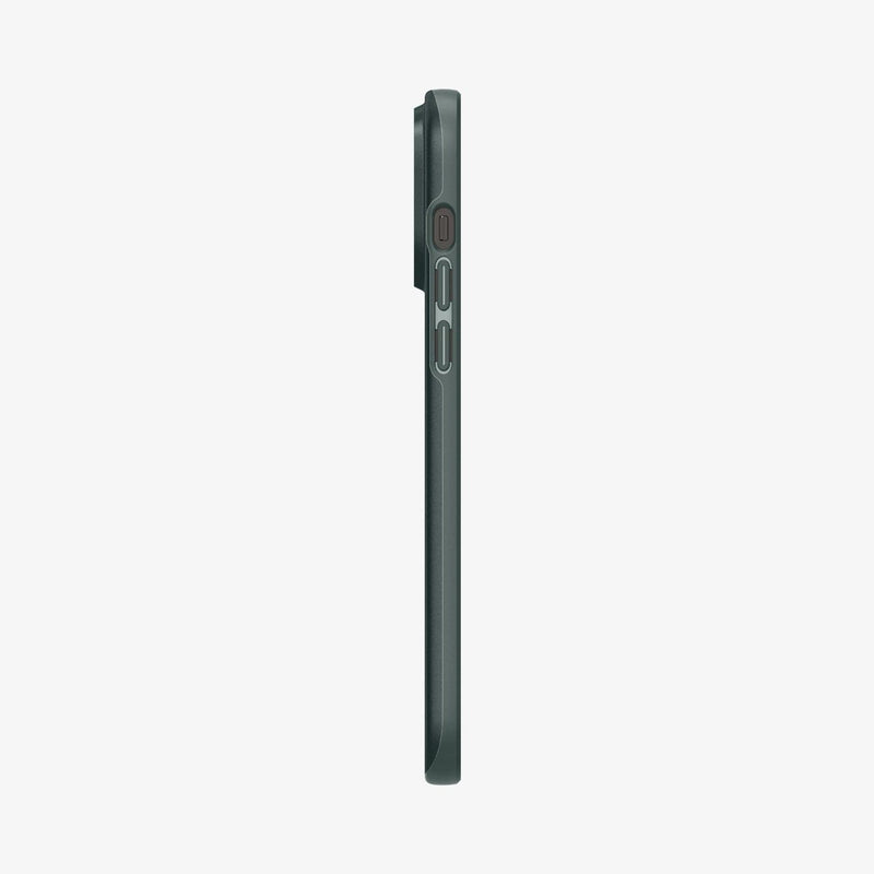 ACS04771 - iPhone 14 Pro Max Case Thin Fit in abyss green showing the side with volume controls