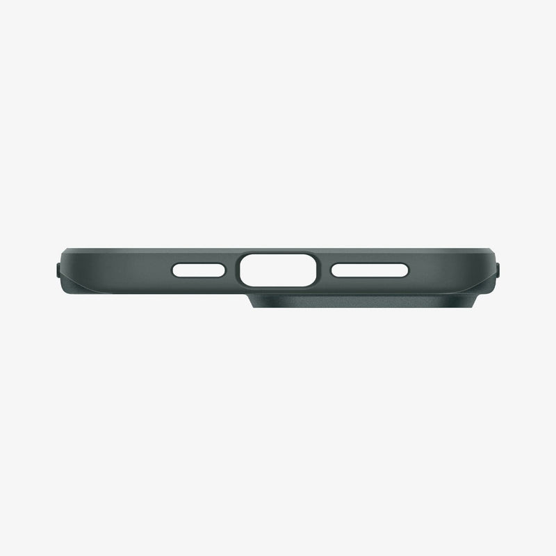 ACS04771 - iPhone 14 Pro Max Case Thin Fit in abyss green showing the bottom with precise cutouts