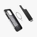 ACS06613 - iPhone 15 Pro Max Case Style Armor (MagFit) in classic silver showing the inside magnetic ring layers