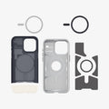 ACS06742 - iPhone 15 Pro Case Classic C1 (MagFit) in graphite showing the multiple layers including the magnetic ring layers