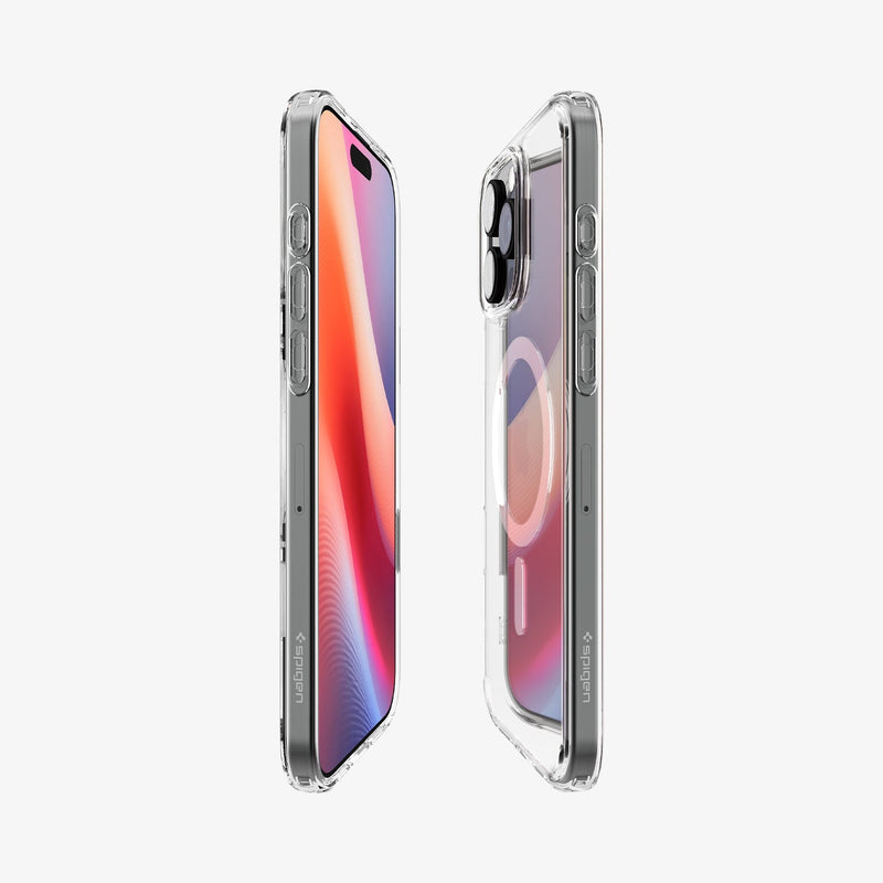 ACS08512 - iPhone 16 Pro Case Ultra Hybrid T (MagFit) in White showing the partial front, partial back and sides