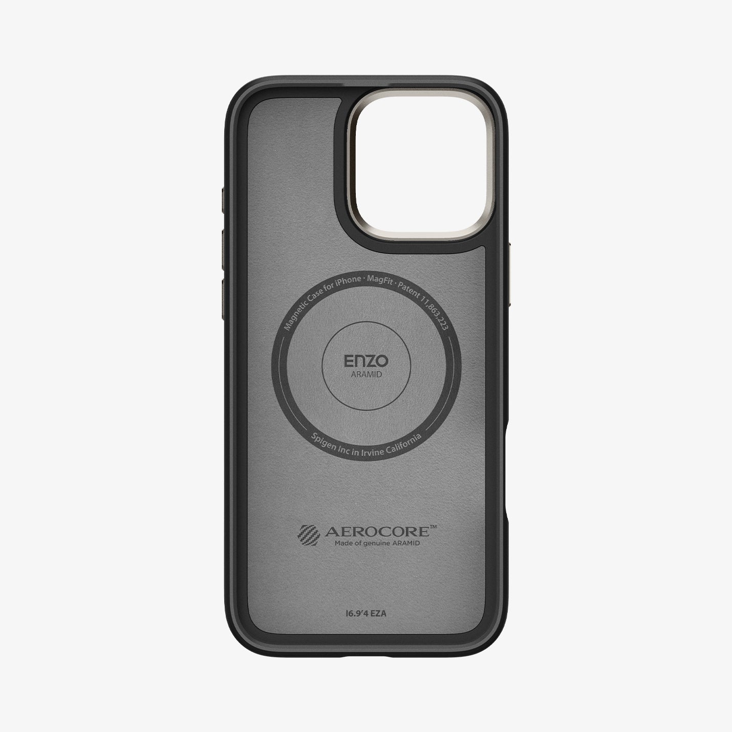 ACS08508 - iPhone 16 Pro Case Enzo Aramid in Black Natural showing the inner case