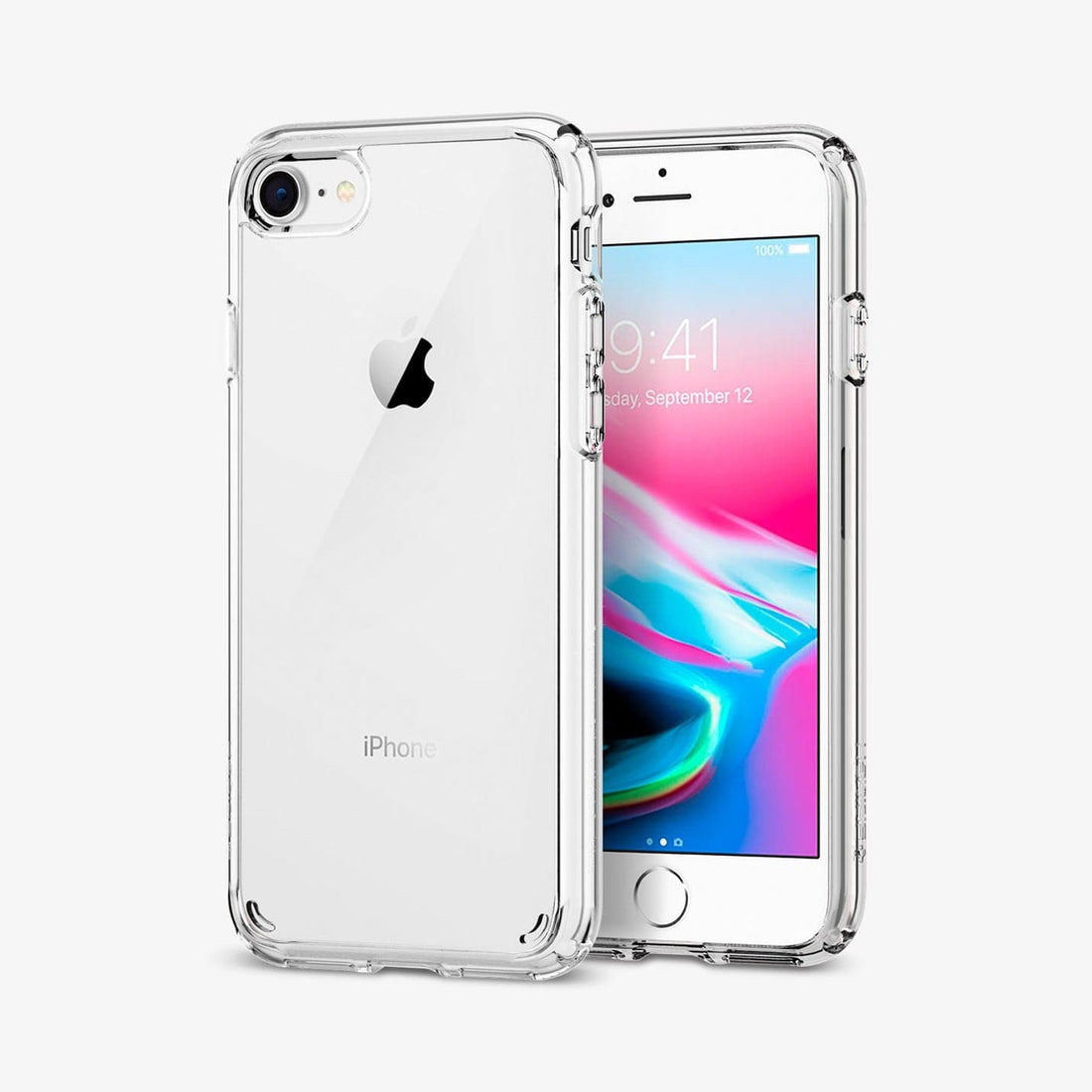 042CS20927 - iPhone 8 Series Ultra Hybrid Case in Crystal Clear showing the front and back