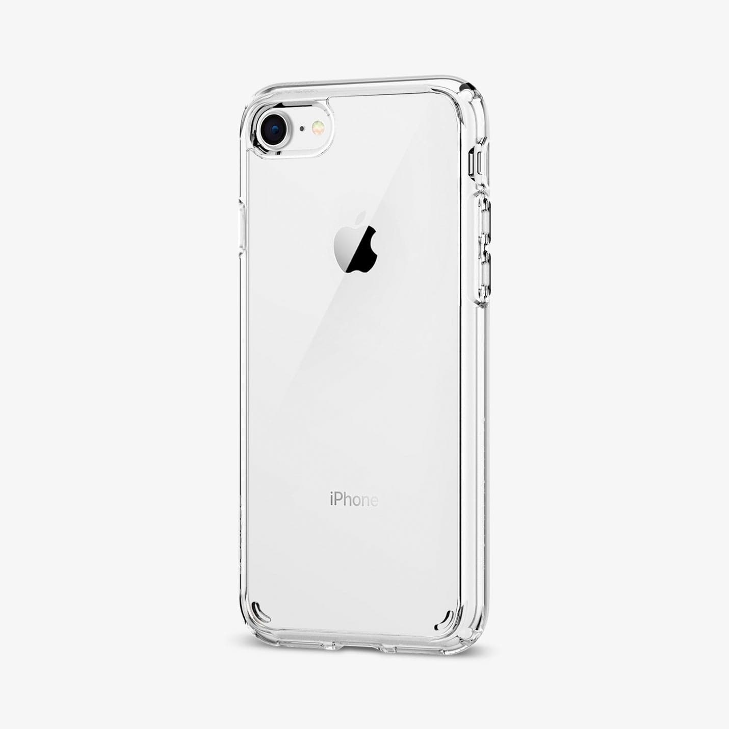 042CS20927 - iPhone 8 Series Ultra Hybrid Case in Crystal Clear showing the back, partial side