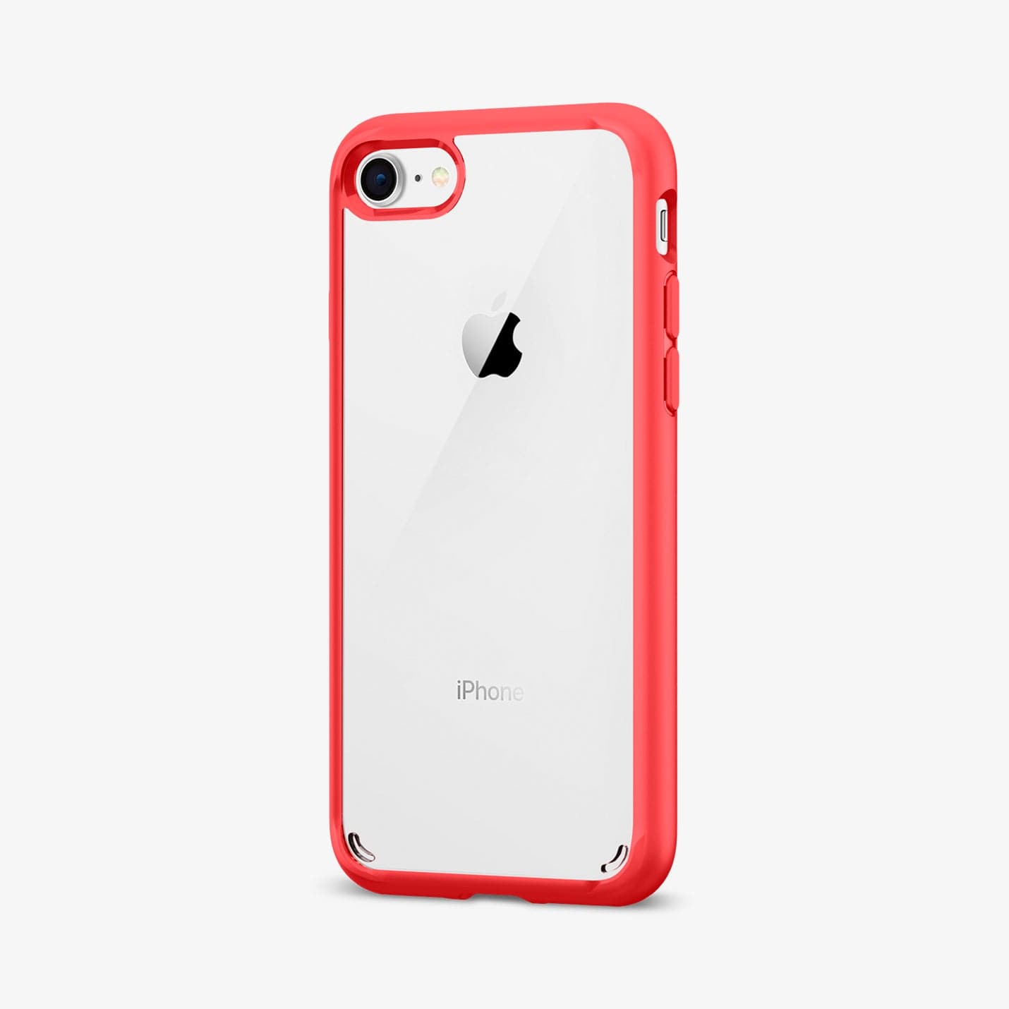 042CS21724 - iPhone 8 Series Ultra Hybrid Case in Red showing the back, partial side