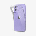ACS01741 - iPhone 12 Mini Case Liquid Crystal Glitter in crystal quartz showing the back with case bending away from device