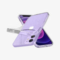 ACS01741 - iPhone 12 Mini Case Liquid Crystal Glitter in crystal quartz showing the back, front and sides with case bending away from device