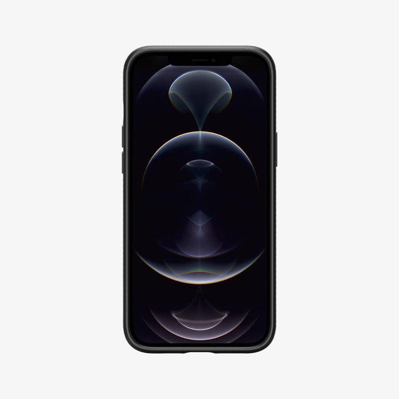 ACS01701 - iPhone 12 Pro / 12 Case Liquid Air in black showing the front