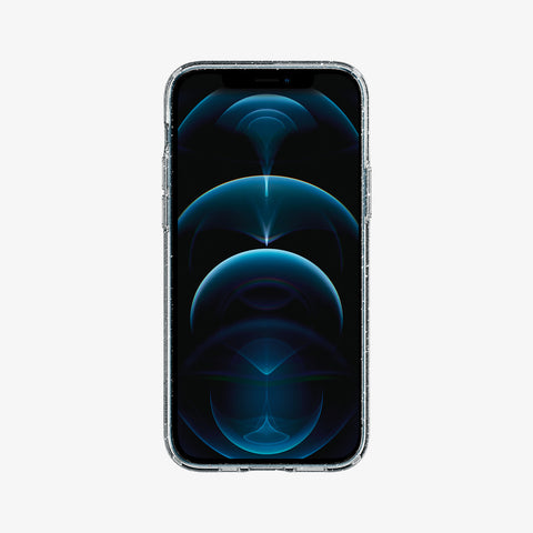 ACS01614 - iPhone 12 Pro Max Case Liquid Crystal Glitter in crystal quartz showing the front