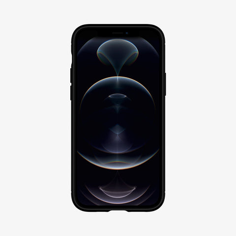 ACS01700 - iPhone 12 / 12 Pro Case Rugged Armor in matte black showing the front