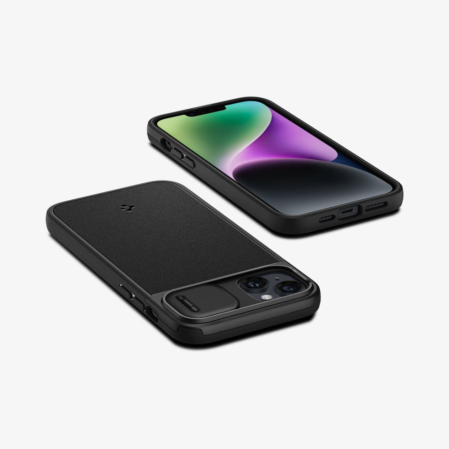 ACS05070 - iPhone 14 Case Optik Armor (MagFit) in black showing the back, front, bottom, top and sides