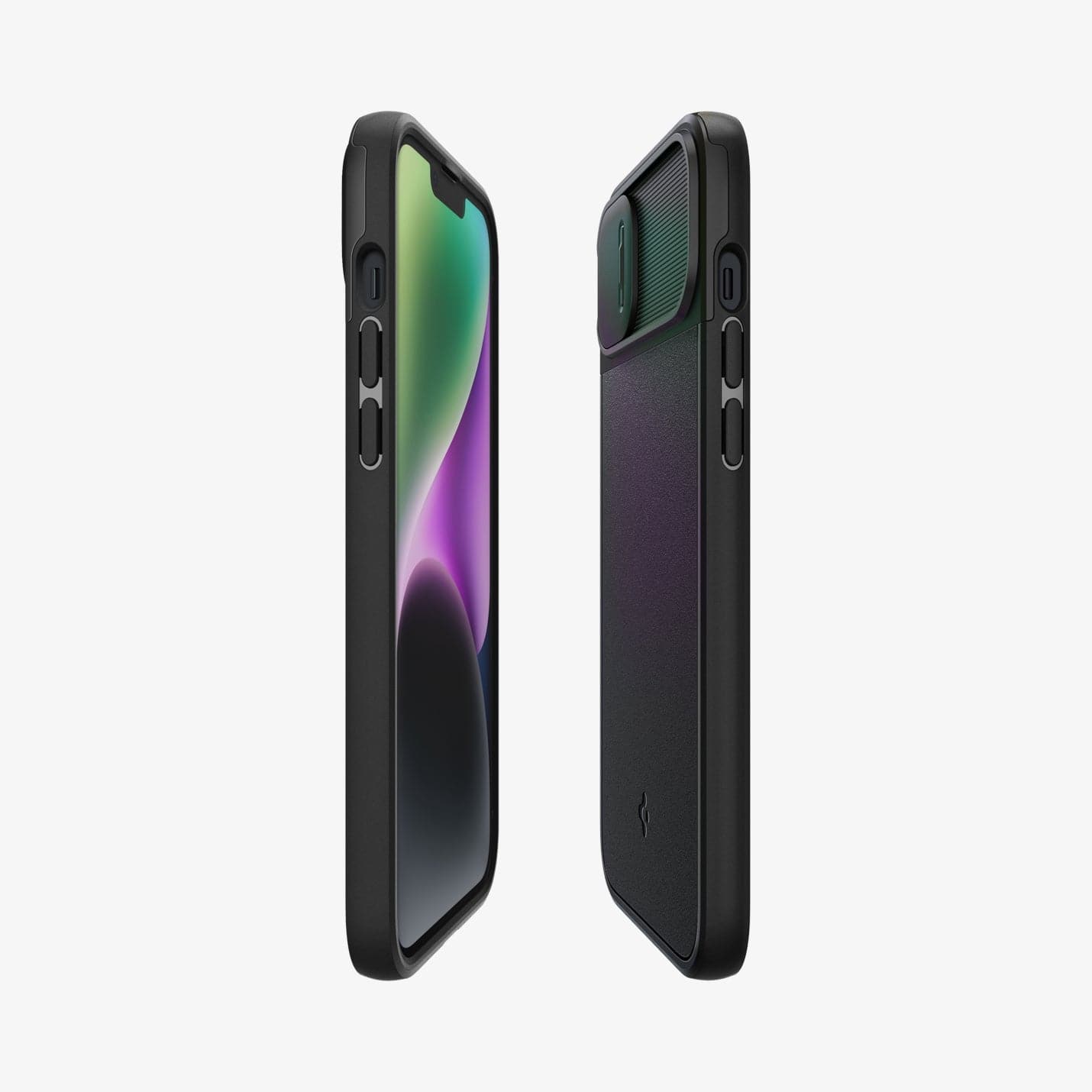 ACS05070 - iPhone 14 Case Optik Armor (MagFit) in black showing the sides, partial back and front