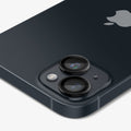 AGL05213 - iPhone 15 / 15 Plus Optik Pro Lens Protector in black showing the back, side and top zoomed in on camera lens