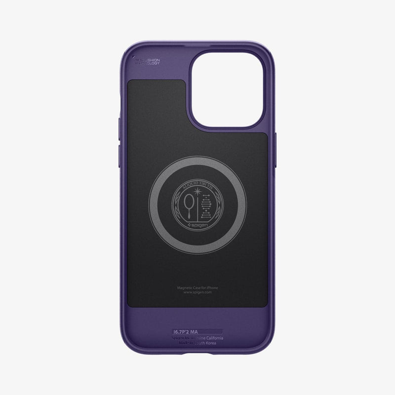 ACS05588 - iPhone 14 Pro Case Mag Armor (MagFit) in deep purple showing the inside of case