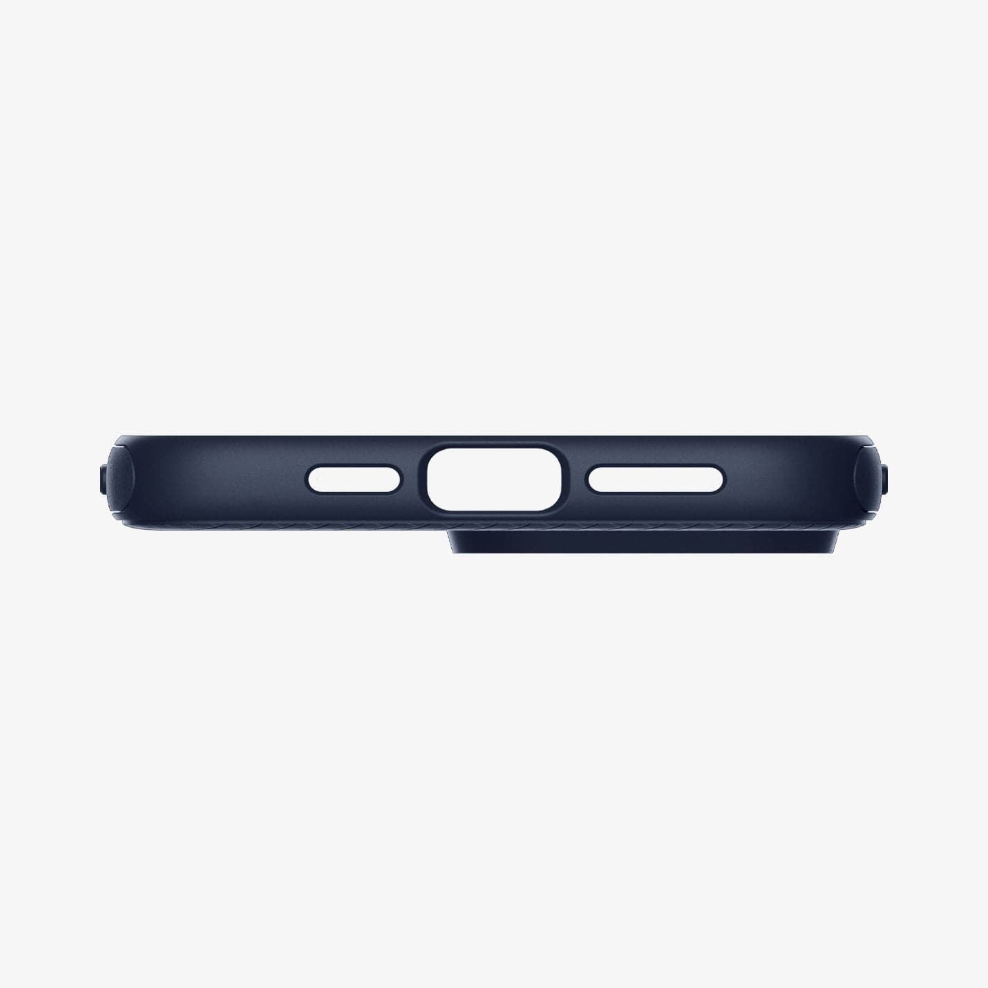 ACS04845 - iPhone 14 Pro Max Case Mag Armor (MagFit) in navy blue showing the bottom with precise cutouts