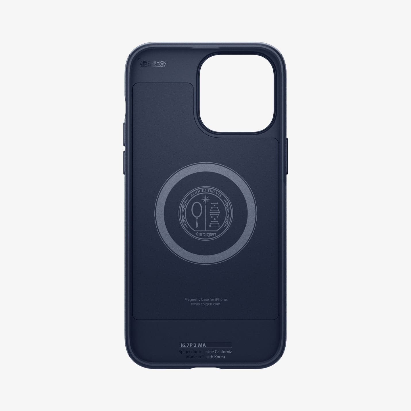 ACS04845 - iPhone 14 Pro Max Case Mag Armor (MagFit) in navy blue showing the inside of case