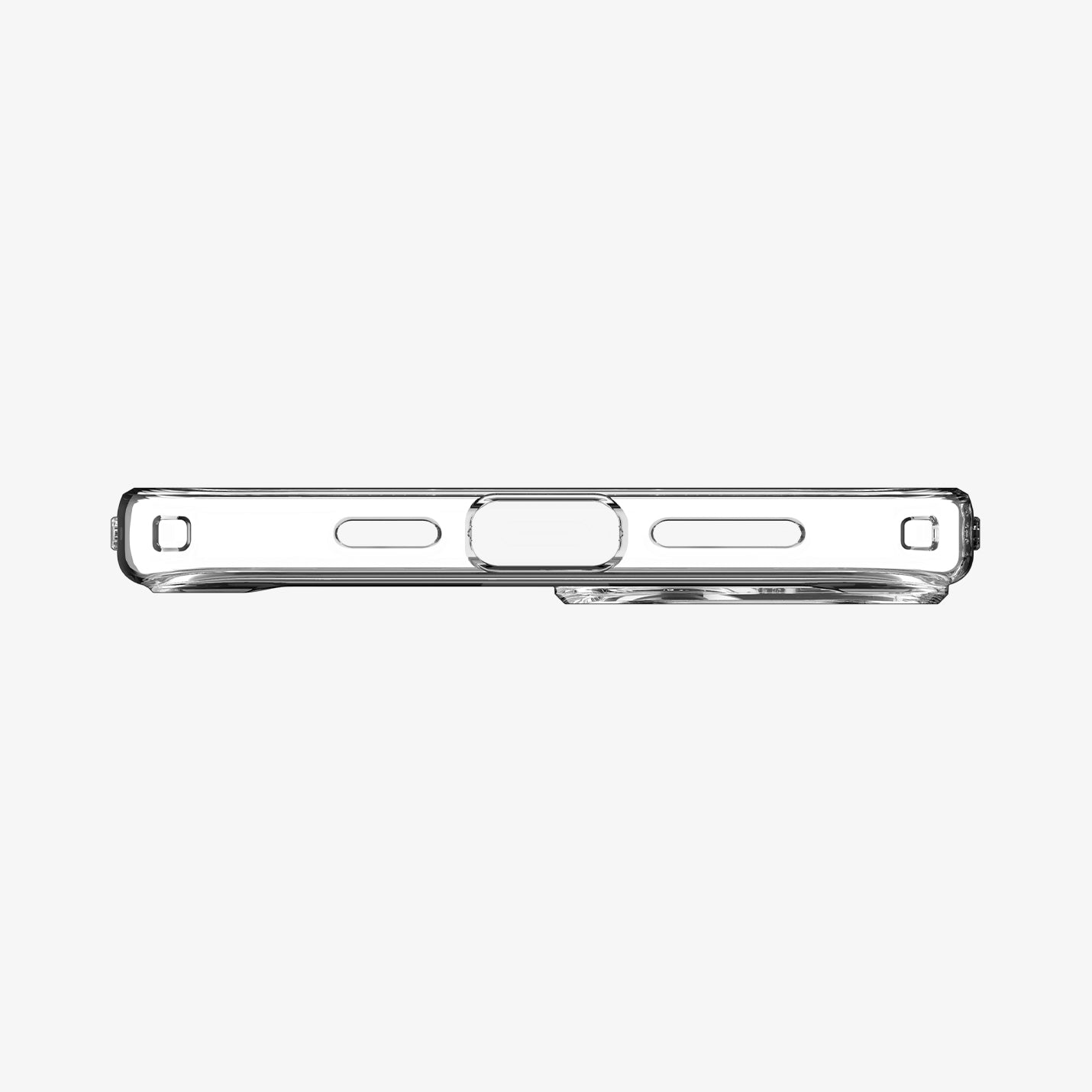 ACS06660 - iPhone 15 Plus Case Ultra Hybrid (MagFit) in white showing the bottom with precise cutouts