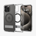ACS06584 - iPhone 15 Pro Max Case Ultra Hybrid S (MagFit) in graphite showing the back, inside and front