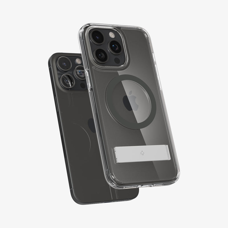ACS06584 - iPhone 15 Pro Max Case Ultra Hybrid S (MagFit) in graphite showing the back and partial side