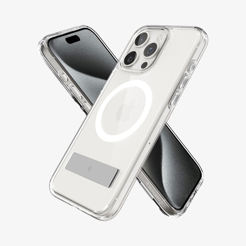 ACS06583 - iPhone 15 Pro Max Case Ultra Hybrid S (MagFit) in crystal clear showing the back, front and sides