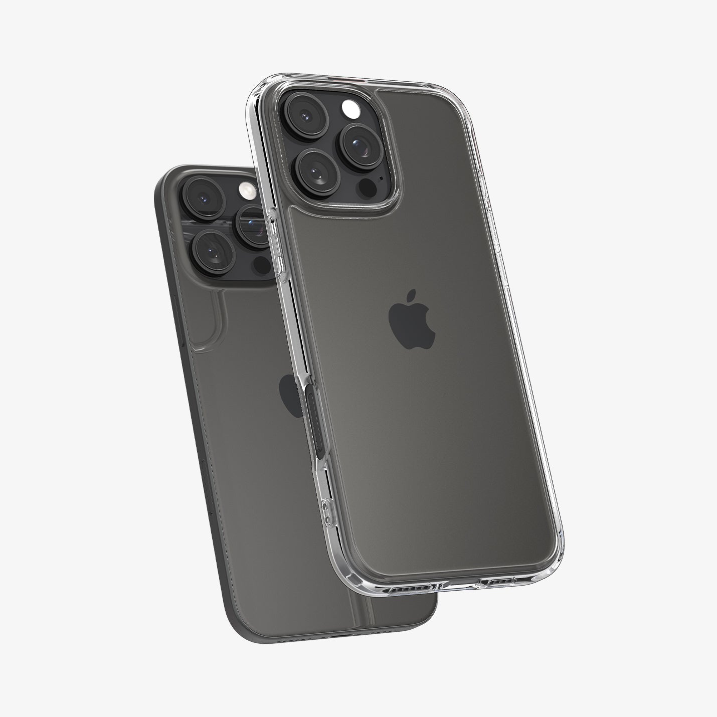 ACS07992 - iPhone 16 Pro Max Case Ultra Hybrid in Crystal Clear showing the back and partial side hovering in front of another device