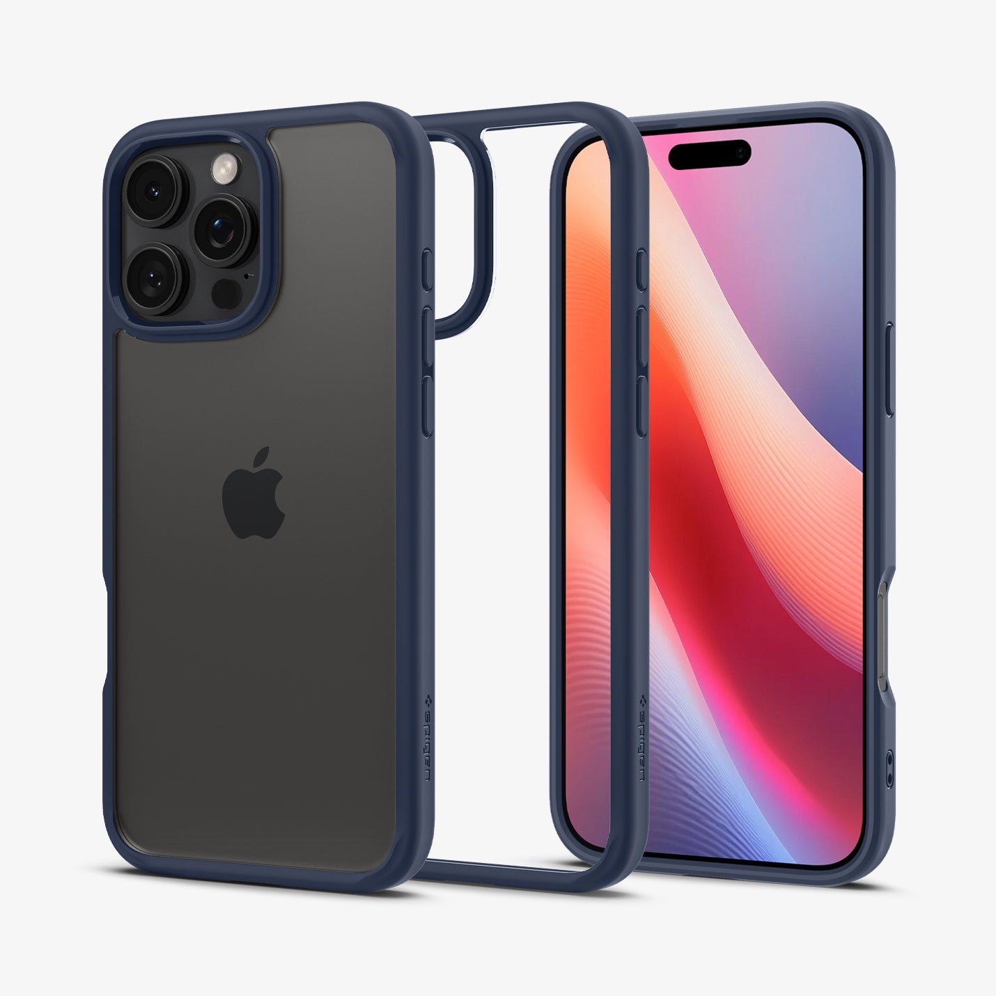ACS07997 - iPhone 16 Pro Max Case Ultra Hybrid in Navy Blue showing the back, partial sides, inner side and front