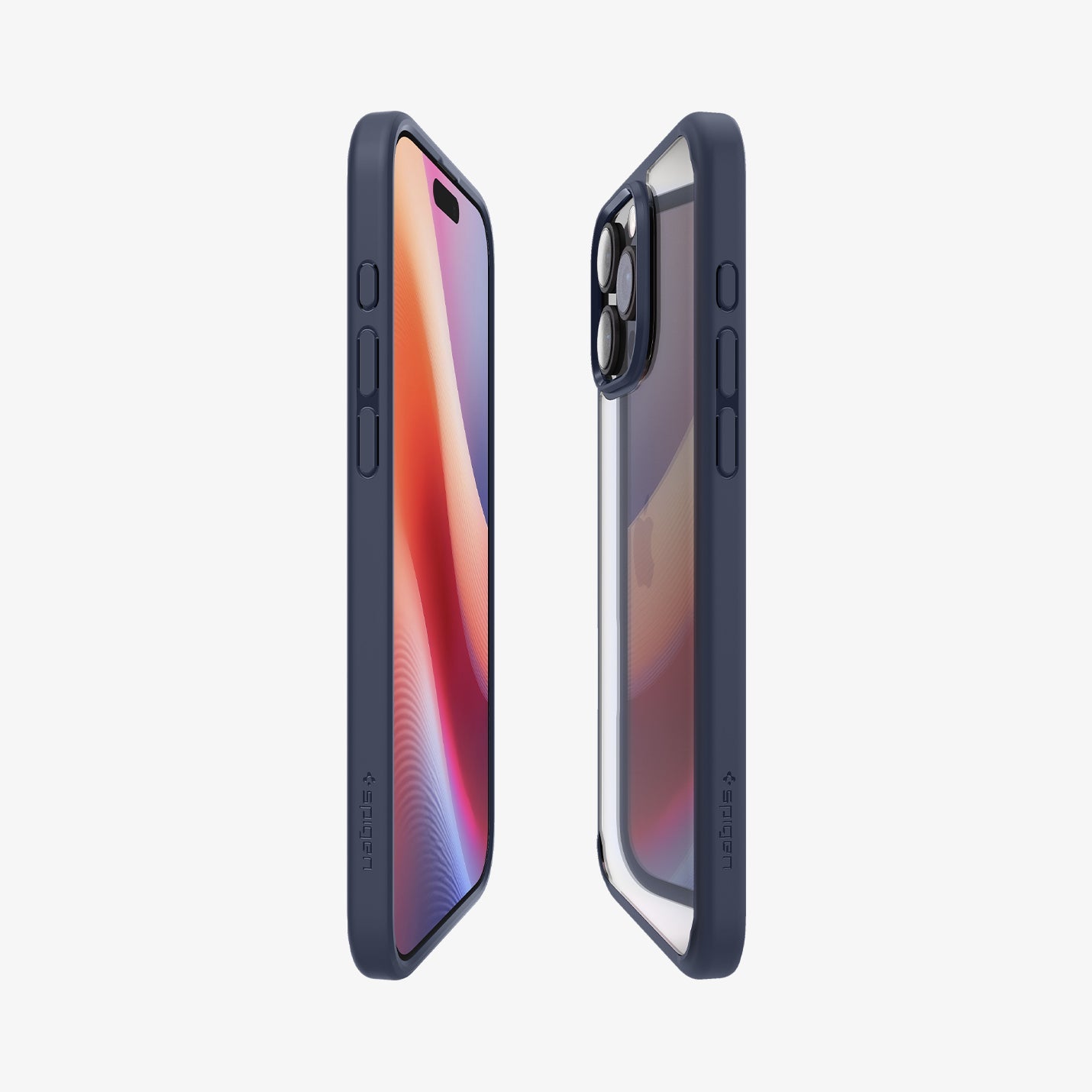 ACS07997 - iPhone 16 Pro Max Case Ultra Hybrid in Navy Blue showing the partial back, partial front and sides