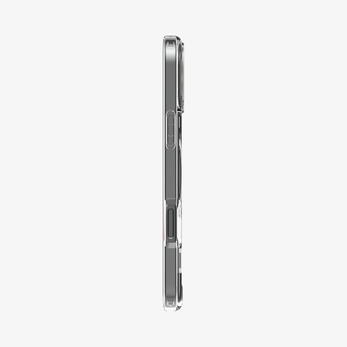 ACS08142 - iPhone 16 Pro Case Ultra Hybrid S (MagFit) in Crystal Clear showing the side