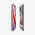 ACS08142 - iPhone 16 Pro Case Ultra Hybrid S (MagFit) in Crystal Clear showing the partial back, front and sides