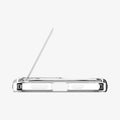 ACS08142 - iPhone 16 Pro Case Ultra Hybrid S (MagFit) in Crystal Clear showing the bottom, with built-in kickstand lifted up