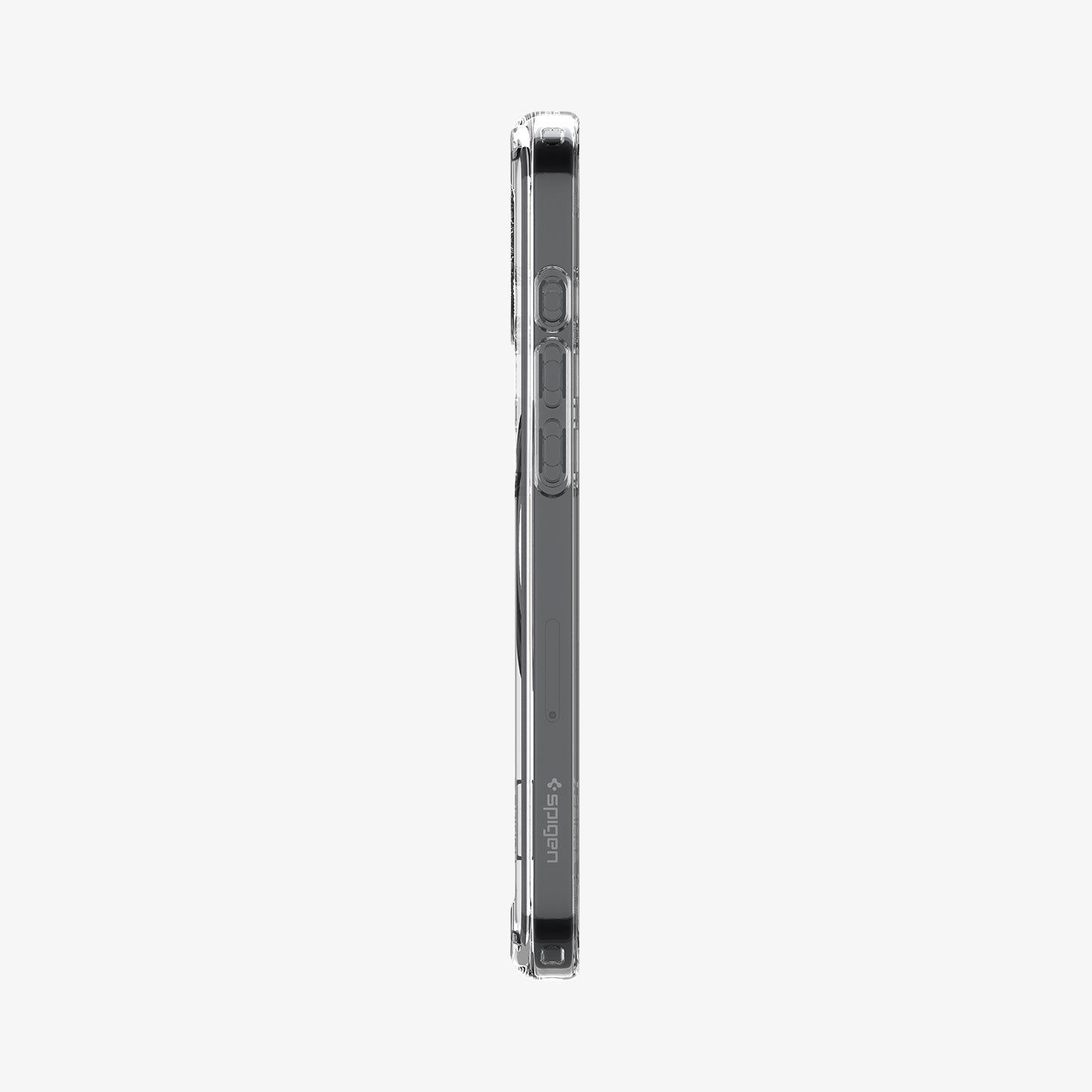 ACS08212 - iPhone 16 Case Ultra Hybrid S (MagFit) in Crystal Clear showing the side with volume buttons