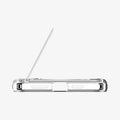 ACS08212 - iPhone 16 Case Ultra Hybrid S (MagFit) in Crystal Clear showing the bottom, with built-in kickstand lifted up