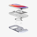 ACS09960 - iPhone 17 Pro Case Classic C1 (MagFit) in graphite showing the layers of case hovering below the device