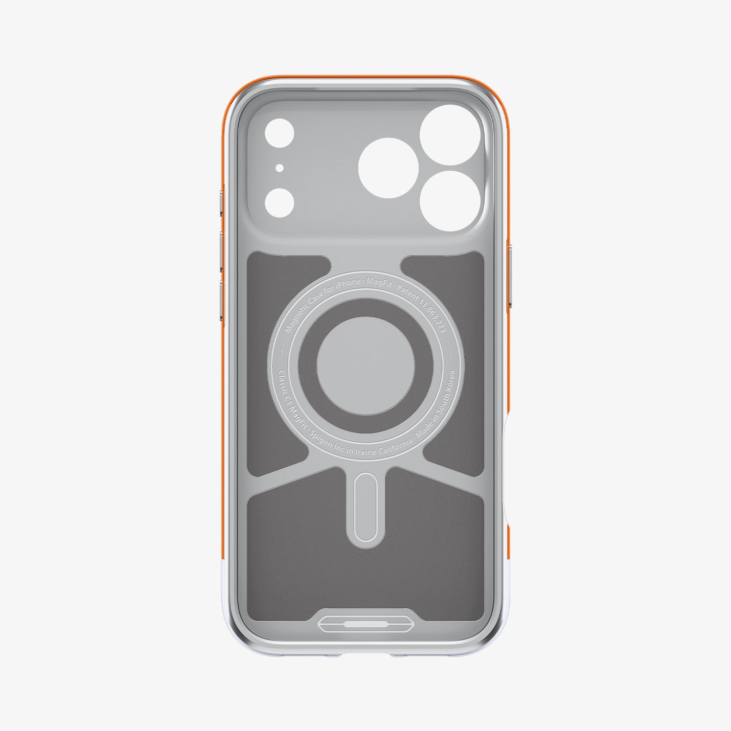 ACS09963 - iPhone 17 Pro Case Classic C1 (MagFit) in tangerine showing the inside of case