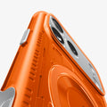 ACS09963 - iPhone 17 Pro Case Classic C1 (MagFit) in tangerine showing the back and side zoomed in