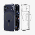 ACS10036 - iPhone 17 Pro Max Ultra Hybrid (MagFit) in Clear Graphite showing the back, partial inner, partial front and sides