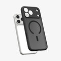 ACS10069 - iPhone 17 Pro Ultra Hybrid (MagFit) in Frost Black showing layer and magfit magnet above the case