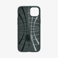 ACS06792 - iPhone 15 Case Liquid Air in abyss green showing the inside of case