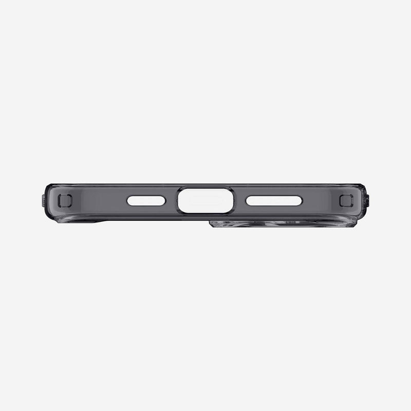 ACS06806 - iPhone 15 Case Ultra Hybrid Zero One showing the bottom with precise cutouts