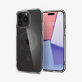 ACS06717 - iPhone 15 Pro Case Ultra Hybrid (MagFit) in carbon fiber showing the back and front
