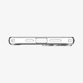ACS06662 - iPhone 15 Plus Case Ultra Hybrid (MagFit) in graphite showing the bottom with precise cutouts