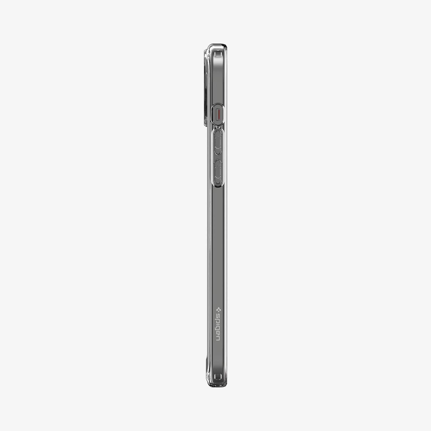ACS07035 - iPhone 15 Plus Case Ultra Hybrid Zero One in white showing the side with volume controls