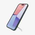 ACS06564 - iPhone 15 Pro Max Case Liquid Air in abyss green showing the front and side